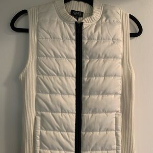 Jones New York Quilted White Vest